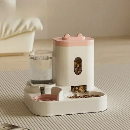 1A-Automatic Feeder Cat Dog Food Bowl With Water Fountain Pet Large Capacity Raised Stand Dish Bowl For Cat Drinker Accessories