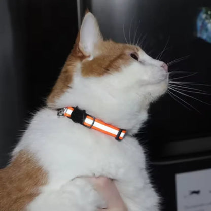 Reflective Breakaway Cat Collar Neck Ring Necklace Newborn Puppy Dog Collar Colorful Bell Collar for Cats Pet Kitten Products
