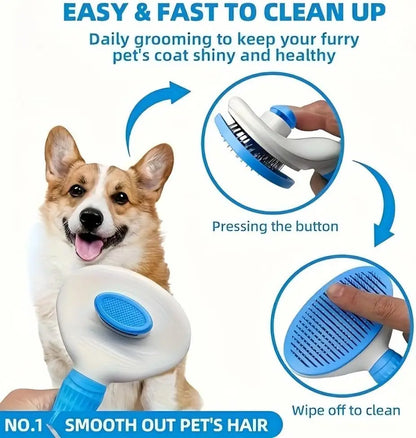 Self-Cleaning Pet Slicker Brush One-Click Cat Dog Hair Remover Professional Grooming Comb for Long/Short Fur Pets Supplies