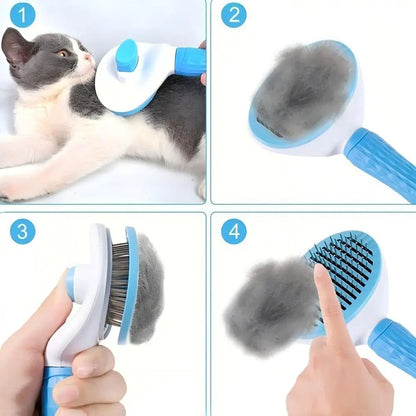Self-Cleaning Pet Slicker Brush One-Click Cat Dog Hair Remover Professional Grooming Comb for Long/Short Fur Pets Supplies
