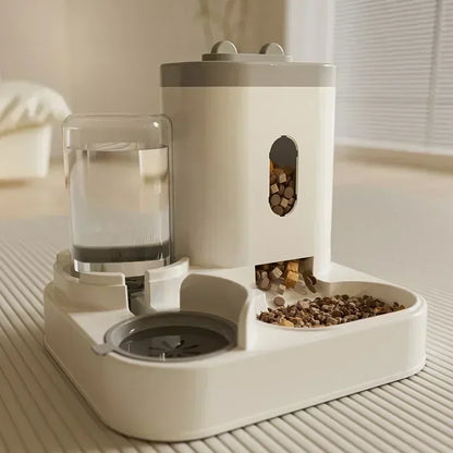 1A-Automatic Feeder Cat Dog Food Bowl With Water Fountain Pet Large Capacity Raised Stand Dish Bowl For Cat Drinker Accessories