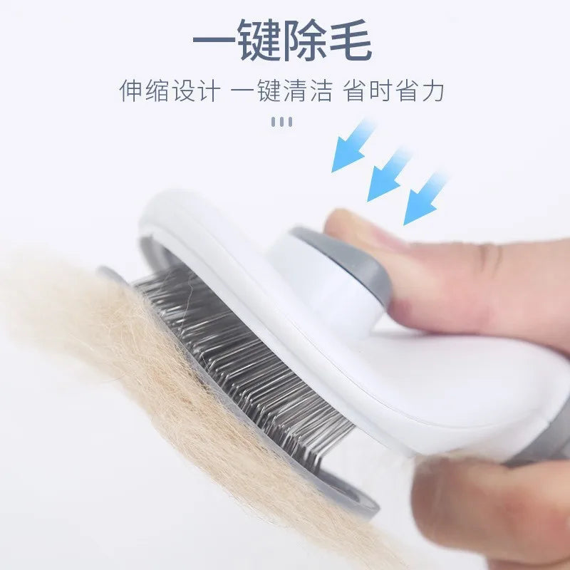 Self-Cleaning Pet Slicker Brush One-Click Cat Dog Hair Remover Professional Grooming Comb for Long/Short Fur Pets Supplies