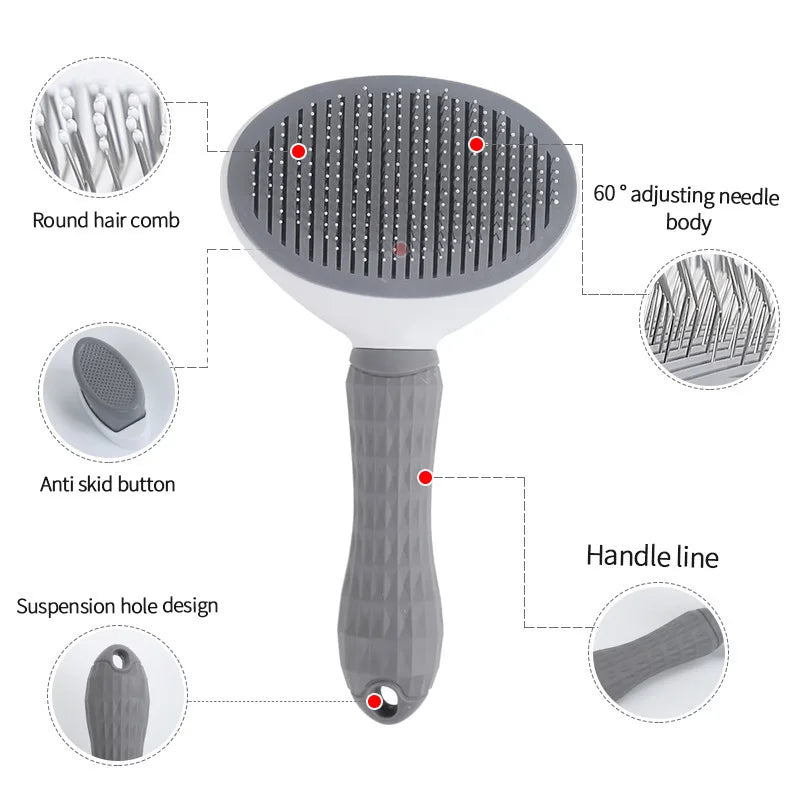 Self-Cleaning Pet Slicker Brush One-Click Cat Dog Hair Remover Professional Grooming Comb for Long/Short Fur Pets Supplies