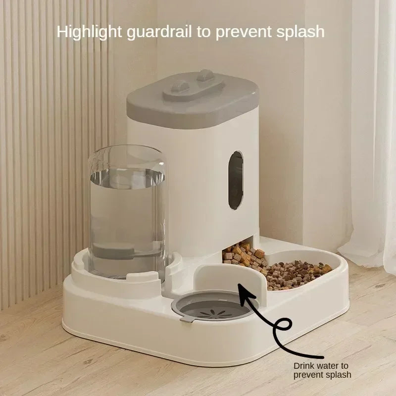 1A-Automatic Feeder Cat Dog Food Bowl With Water Fountain Pet Large Capacity Raised Stand Dish Bowl For Cat Drinker Accessories