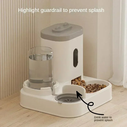 1A-Automatic Feeder Cat Dog Food Bowl With Water Fountain Pet Large Capacity Raised Stand Dish Bowl For Cat Drinker Accessories