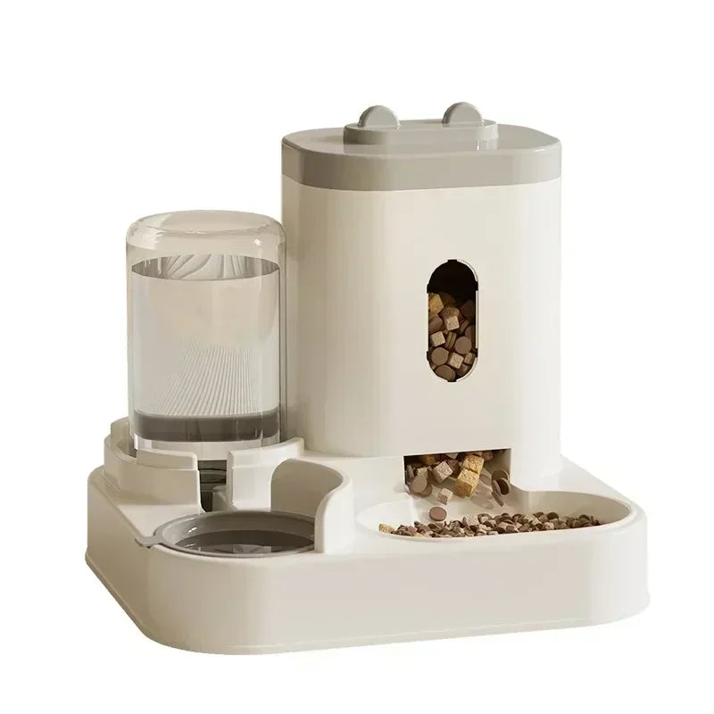 1A-Automatic Feeder Cat Dog Food Bowl With Water Fountain Pet Large Capacity Raised Stand Dish Bowl For Cat Drinker Accessories